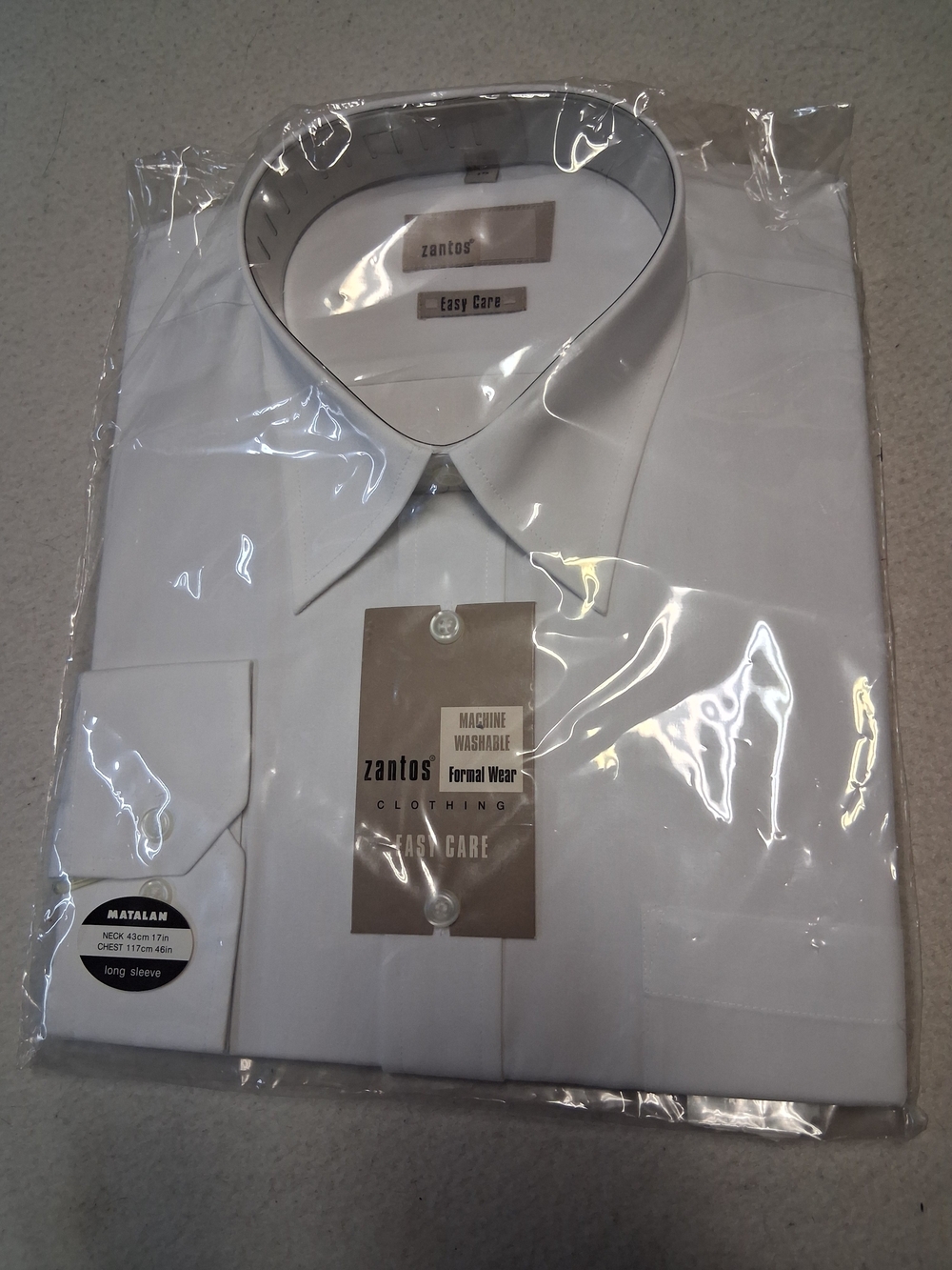 Zantos Men's White Dress Shirt - Classic Formal Wear